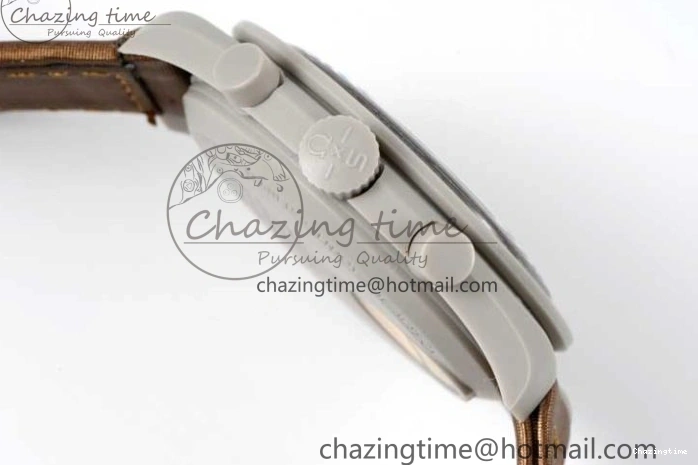 0309 Speedmaster Misson To Saturn 1:1 Best Edition Beige Dial On Nylon Strap Quartz Casual 7861